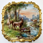 19th Century French Limoges Handpainted Stag Deer Porcelain Wall Plaque Charger