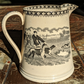 Large 19th Century Staffordshire Pearlware Jug Hunting Pitcher Victorian Antique