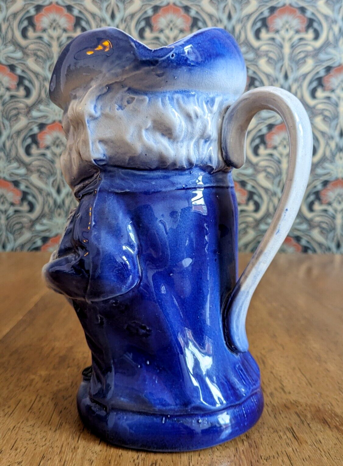 Rare Blue Toby Jug English Staffordshire Pearlware Antique Early 19th Century