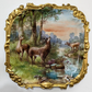 19th Century French Limoges Handpainted Stag Deer Porcelain Wall Plaque Charger