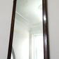 Antique Mahogany Brass Campaign Style Rectangular Wall Mirror 73.5 x 37.5 cm