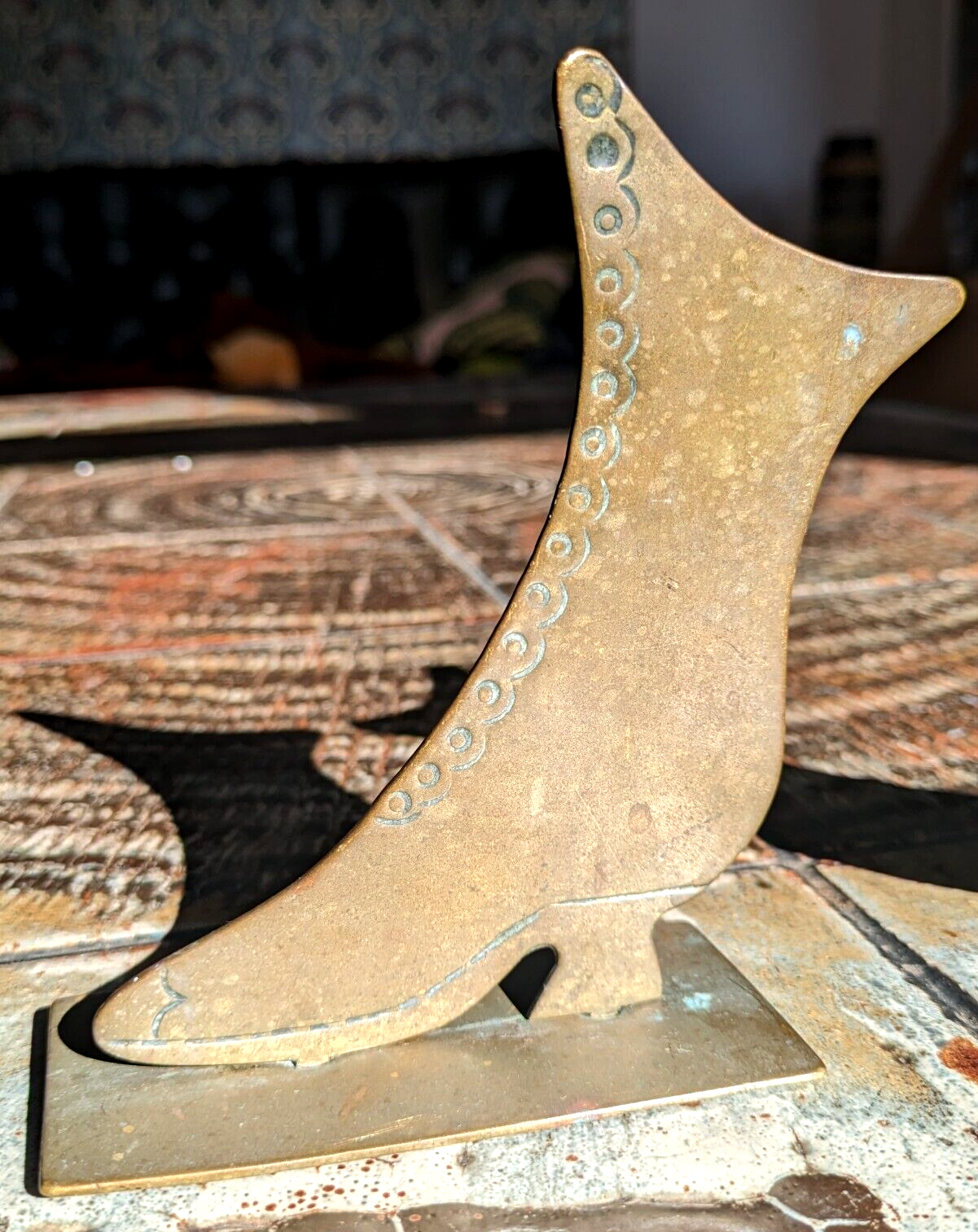 Antique Brass WW1 Trench Art or Victorian Mantle Boots Shoes Ornaments