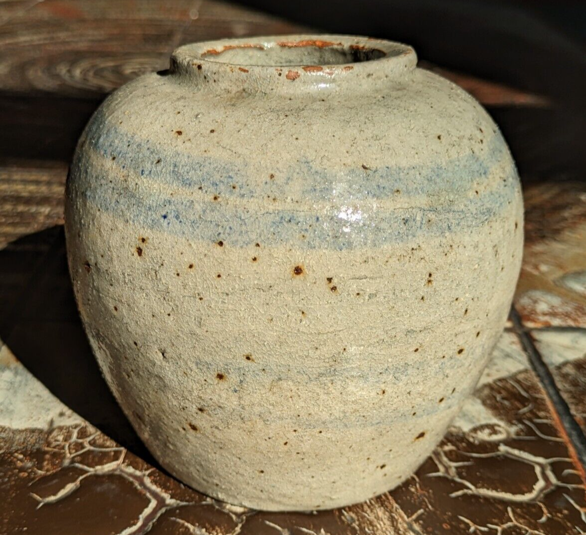 17th Century Chinese Ming Dynasty Ceramic Provincial Ginger Jar Vase Pot Antique