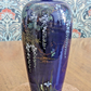 Japanese Meiji Bankozan Sastuma Blue Ceramic Pottery Vase 19th Century Antique