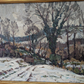 Edwin V Forrest British 20th Century Abstract Winter Landscape Oil Painting Art