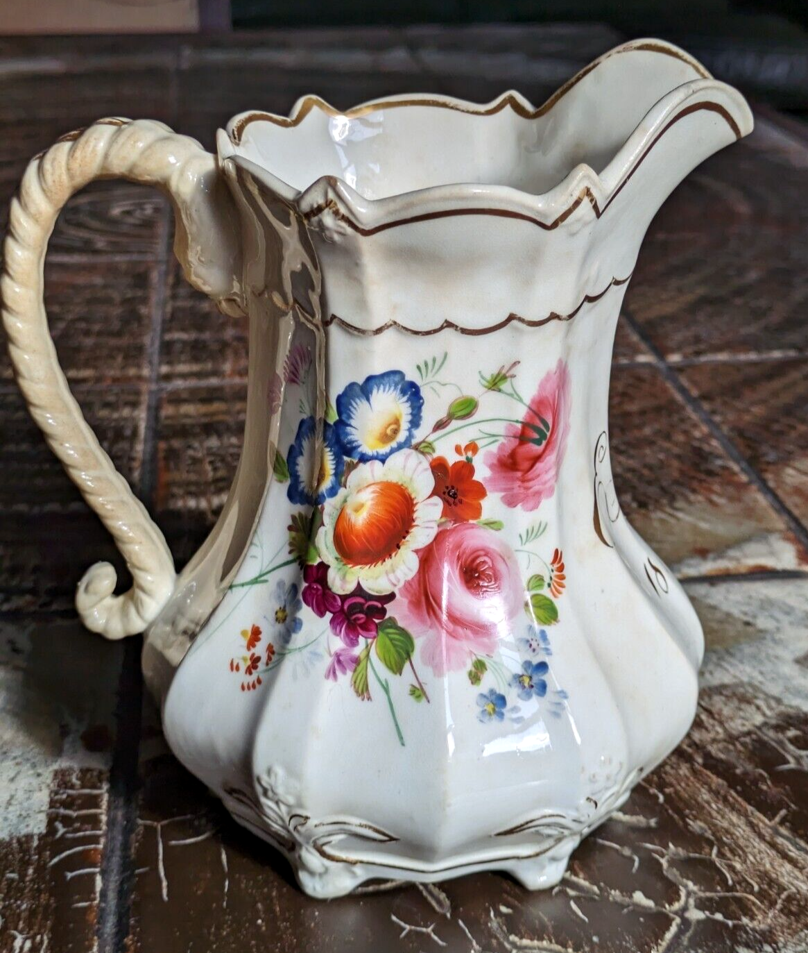 Rare Pair Victorian 19th Century English Porcelain Commemorative Memorial Jugs