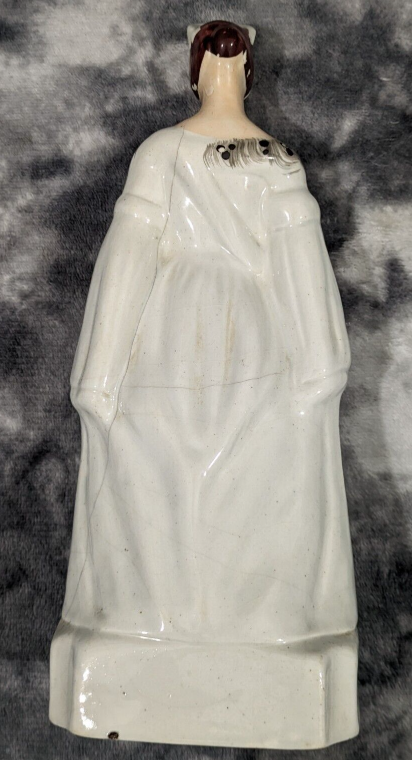 Antique Staffordshire Pottery Figure Queen Victoria Ermine Cloak 19th Century