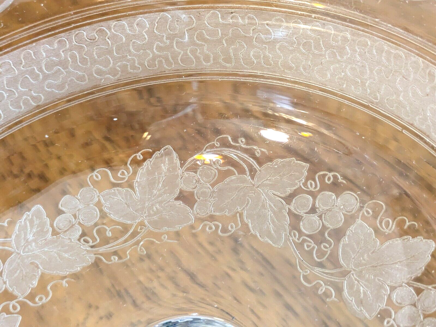 Victorian 19th Century Cut & Etched Glass Comport Tazza Pedestal Bowl Antique