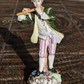 Antique German Porcelain Flute Player Antique Carl Thieme Dresden Meissen 6"