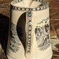 Large 19th Century Staffordshire Pearlware Jug Hunting Pitcher Victorian Antique