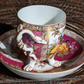 19th Century German Dresden Porcelain Paw Feet Serpent Handle Tea Cup & Saucer