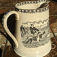 Large 19th Century Staffordshire Pearlware Jug Hunting Pitcher Victorian Antique