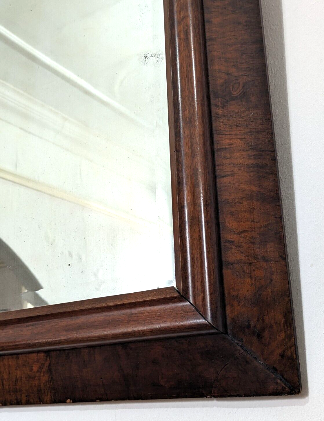 Early 19th Century English Mahogany Bevelled Wall Mirror Antique Glass 81.5 x 60