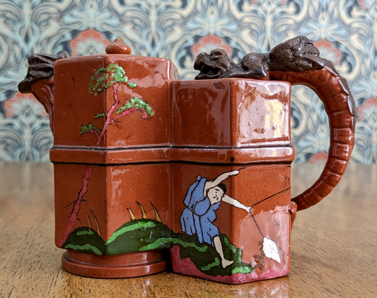 Christopher Dresser Chinoiserie Antique Hexagon Teapot Watcombe Pottery Ceramic
