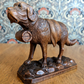 Swiss 19th Century Carved Linden Wood Black Forest St Bernard Dog Figure Antique