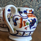 Antique Graduated Trio of Gaudy Welsh Imari Pitcher Jugs Vase Allertons England