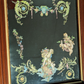 Rare 19th Century French Rococo Reverse Decoupage Mirror Cherub Faun Antique