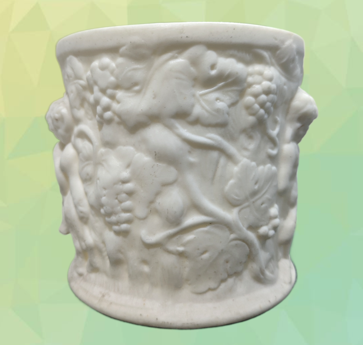 Rare Minton Antique 19th Century Parian Ware Porcelain Bacchus Tankard Mug c1835