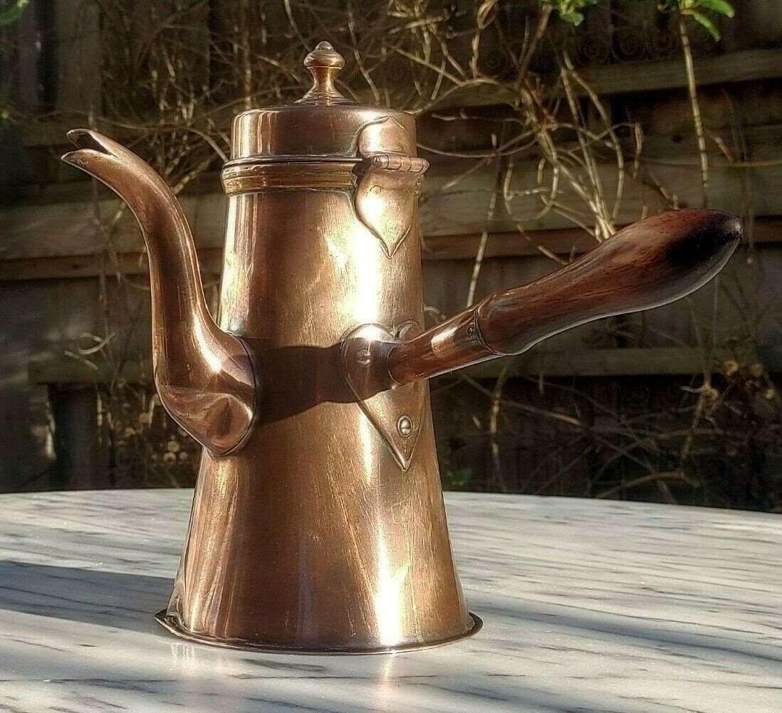 18th Century English Georgian Seamed Copper Antique Chocolate Coffee Pot
