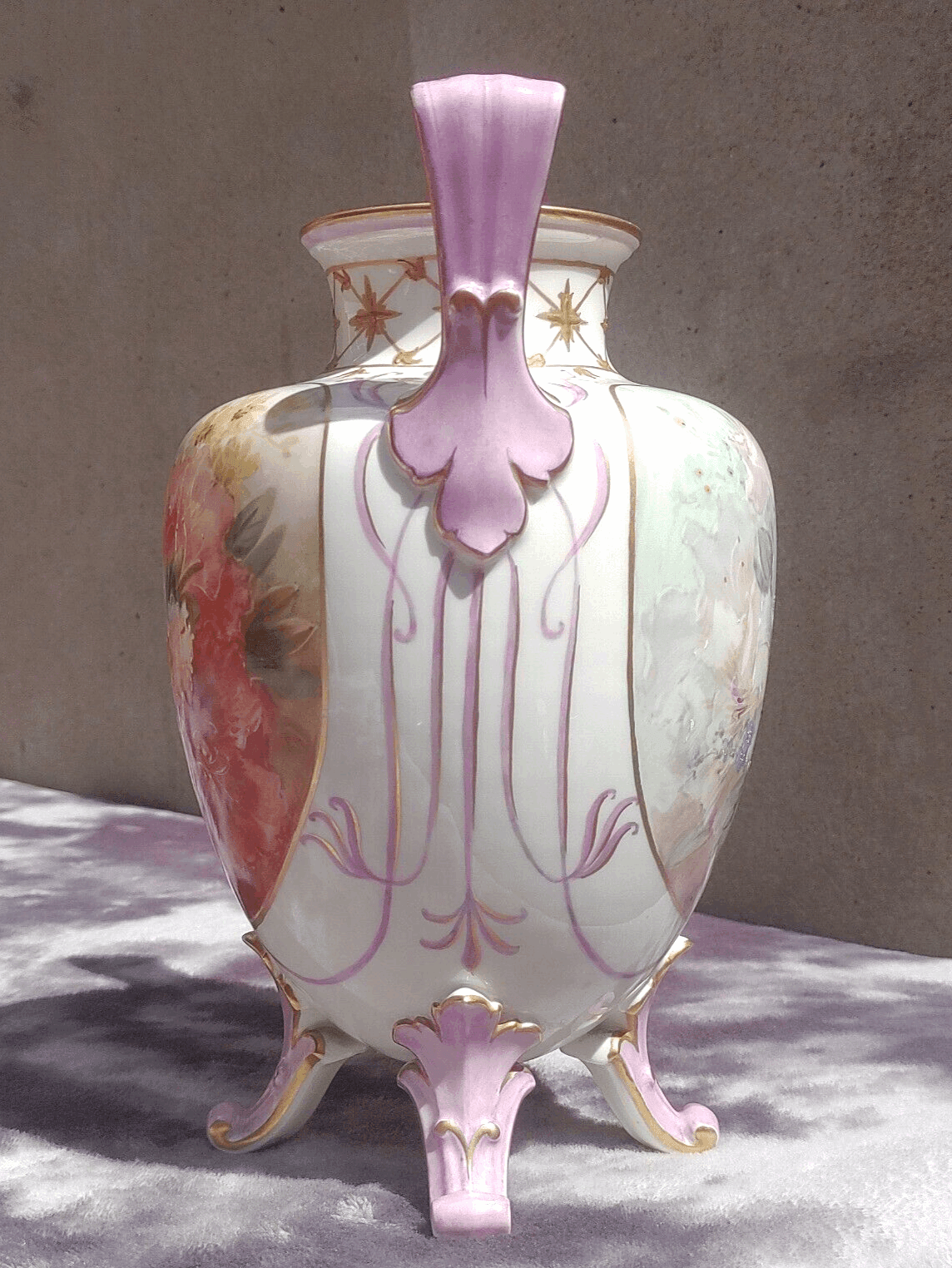 19th Century Antique Berlin KPM Porcelain Hand-painted Weichmalerei Vase - 25.5 cm