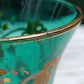 19th Bohemian Czech Hand Painted Enamel & Gilt Green Blown Glass Goblet