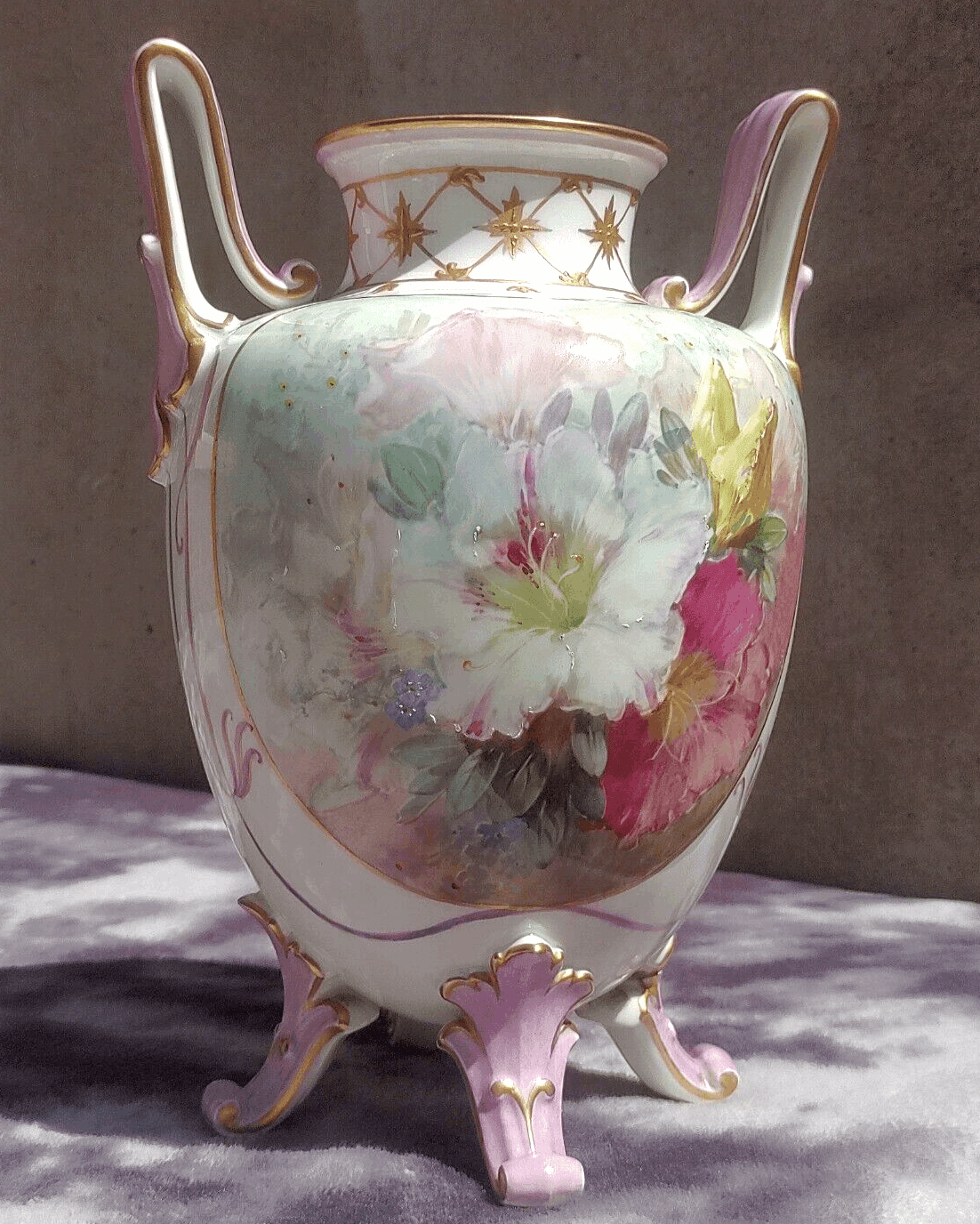 19th Century Antique Berlin KPM Porcelain Hand-painted Weichmalerei Vase - 25.5 cm