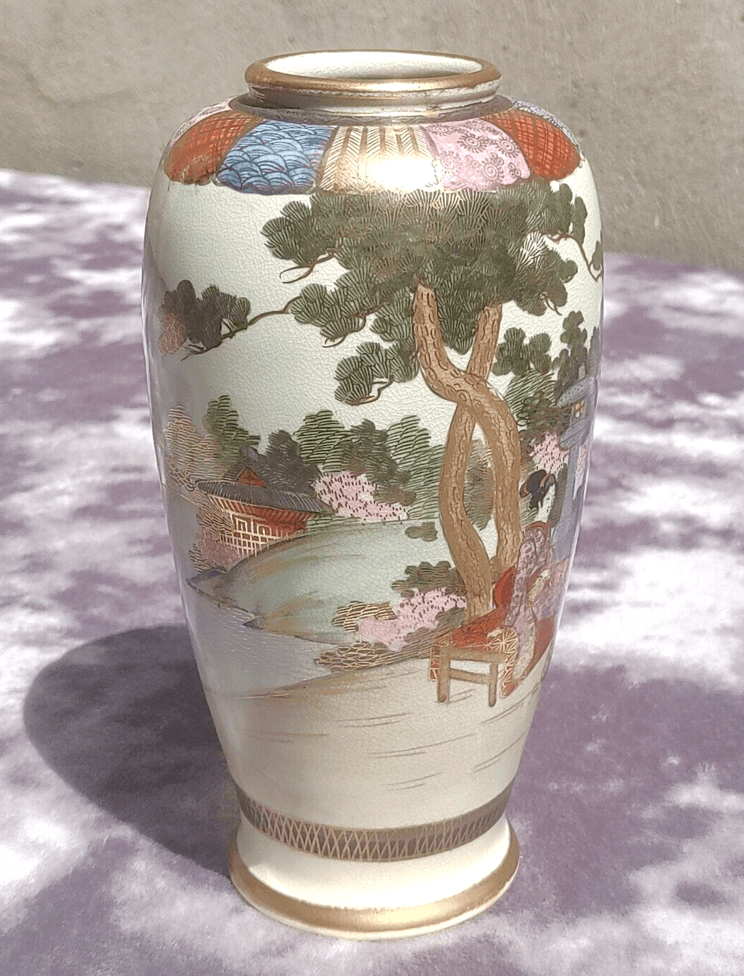 Antique Early 20th Century Japanese Taisho Period Satsuma Ceramic Porcelain Vase - Tommy's Treasure