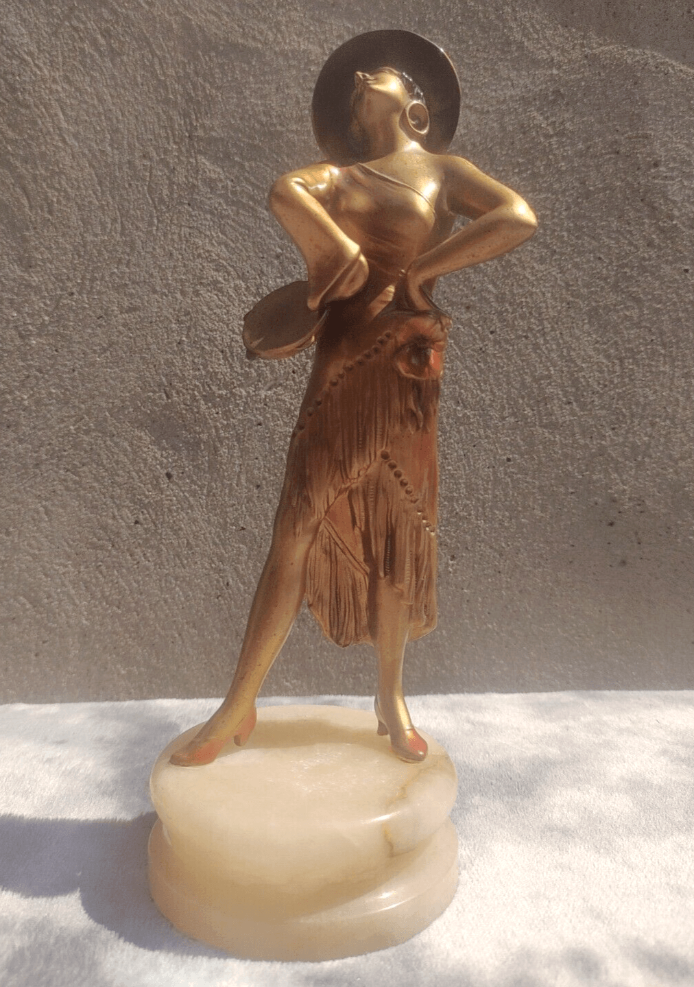 Josef Lorenzl Vintage Art Deco Patinated Spelter Spanish Dancer Figure - 26.5 cm - Tommy's Treasure