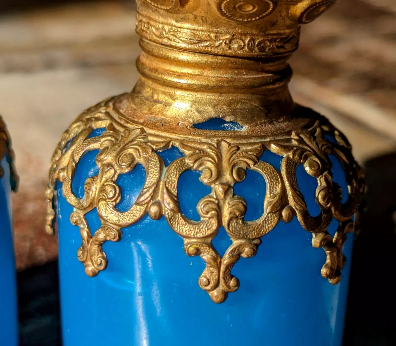 19th Century French Grand Tour Palais Royal Ormolu Glass Perfume Scent Bottles