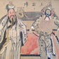 19th Century Chinese Qing Peking Opera Theatre Framed Watercolour & Ink Painting