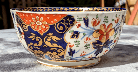 Georgian 19th Century Antique Royal Crown Derby English Porcelain Imari Bowl - Tommy's Treasure