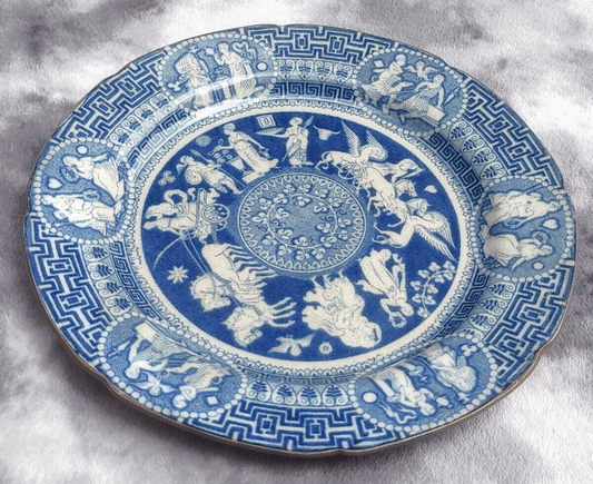 19th Century English Herculaneum Greek Neoclassical Antique Pottery Plate (1) - Tommy's Treasure