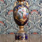 20th Century Austrian Hand Painted Cobalt Ceramic Urn Vase Antique Josef Strnact