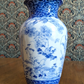 19th Century Japanese Meiji Arita Handpainted Blue White Eagle Antique Vase 30cm