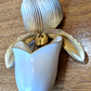 Rare 19th Century Royal Worcester English Porcelain Gilt Orchid Wall Pocket Vase