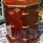 19th Century English Antique Octagonal Mahogany Brass Antique Campaign Table Box