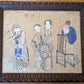 19th Century Chinese Qing Peking Opera Framed Watercolour & Ink Painting Guanyin