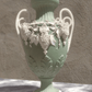 Victorian Antique Green Parian Jasperware Porcelain Vase with Vines & Grapes - 27 cm - Tommy's Treasure