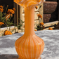 Mid Century Murano Italian Vintage Candy Striped Orange White Glass Vase - 23 cm - Tommy's Treasure