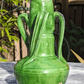 Art Nouveau Green Glazed Twisting Triple Handled Antique Pottery Vase 20 cm - Tommy's Treasure