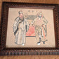 19th Century Chinese Qing Peking Opera Theatre Framed Watercolour & Ink Painting