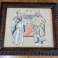 19th Century Chinese Qing Peking Opera Theatre Framed Watercolour & Ink Painting