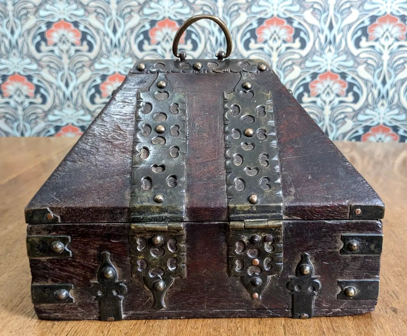 19th Century Indian Nettur Petti Jewellery Wedding Dowry Box Casket Antique Wood