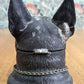 19th Century Cold Painted Spelter French Bull Dog Inkwell Collar Novelty Antique