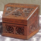 19th Century Gothic Church Ecclesiastical Antique Carved Oak Wood Stationery Box