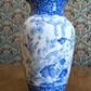 19th Century Japanese Meiji Arita Handpainted Blue White Eagle Antique Vase 30cm