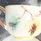 Victorian Aesthetic Movement Majolica Sunflower Urn Samuel Lear Teacup and Saucer Antique 19th Century