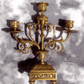 19th Century French Antique Gilt Brass Three Light Candelabra Candlestick Holder - Tommy's Treasure