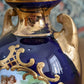 20th Century Austrian Hand Painted Cobalt Ceramic Urn Vase Antique Josef Strnact