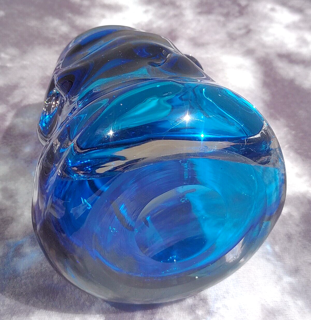 Vintage Mid Century Whitefriars Blue Glass Knobbly Vase #9608 Wilson/Dye